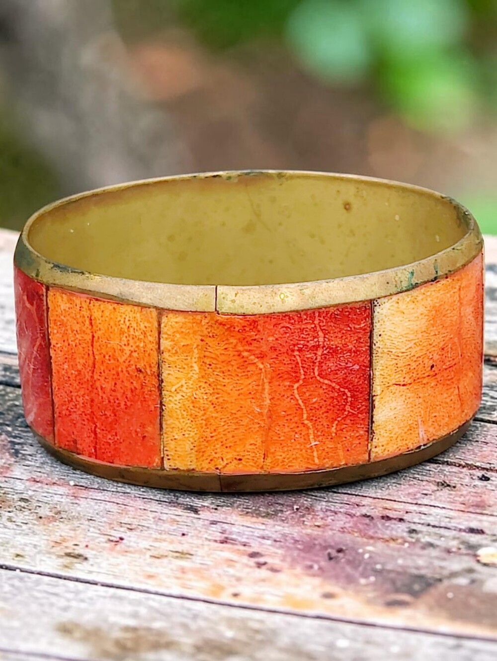 Antique Brass Spiny Oyster Bangle Bracelet